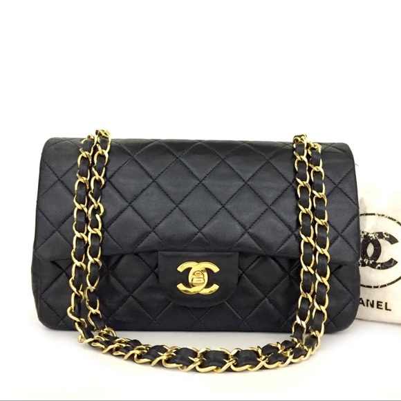 CHANEL Handbags - CHANEL Medium Classic Double Flap Leather 24k Gold Chain Bag +Duster + BONUS!